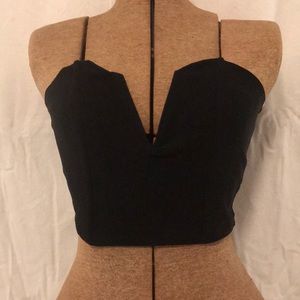 Black Strapless Crop Top